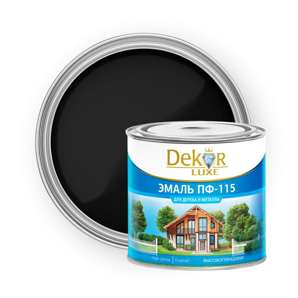 DEKOR LUXE  Эмаль ПФ-115 Черная 2,6кг (Кубанские краски)