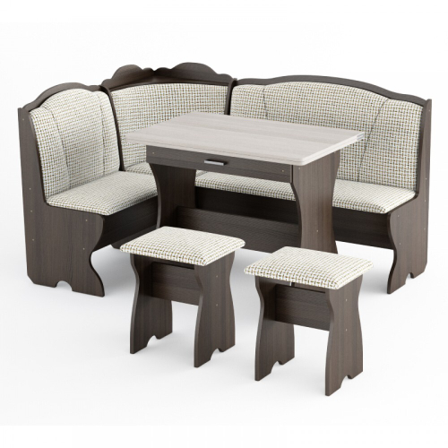 Кухонный уголок "Березка" (Б) (большой) (1.5 x1.1) (венге, ткань рогожка Кофра 2.5) Березка