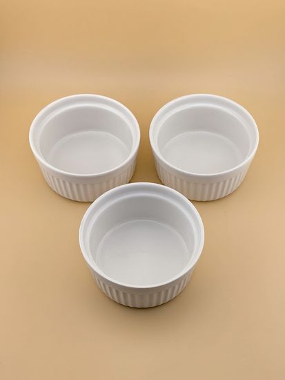 Набор порционных керамических формочек 3 шт. 10х5 см. кокотницы
