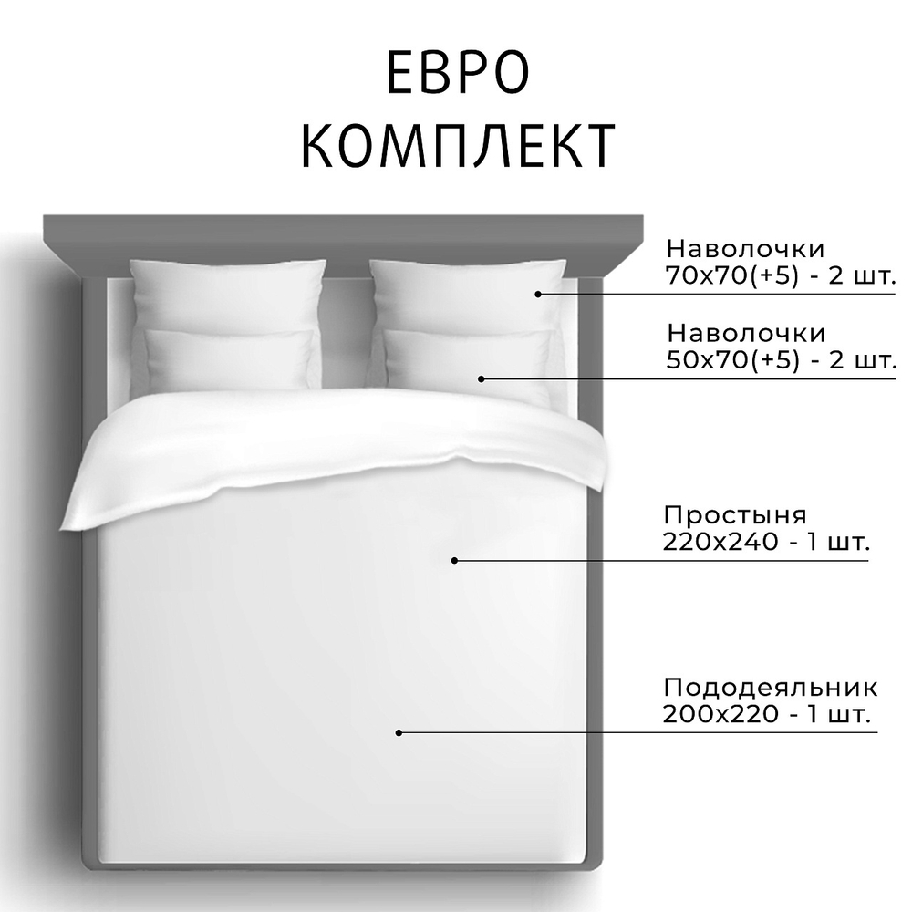 _20_КПБ дуэт ЭСТЕТИКА БОРНЕО, сатин-жаккард, 4 наволочки