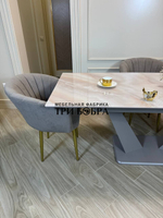 Кухонный раскладной стол "Вирджиния" , черный мрамор и 4 стула Версаль