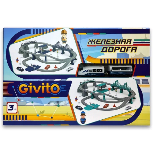 Детская железная дорога Мой город Синия 103 предмета со светом и звуком