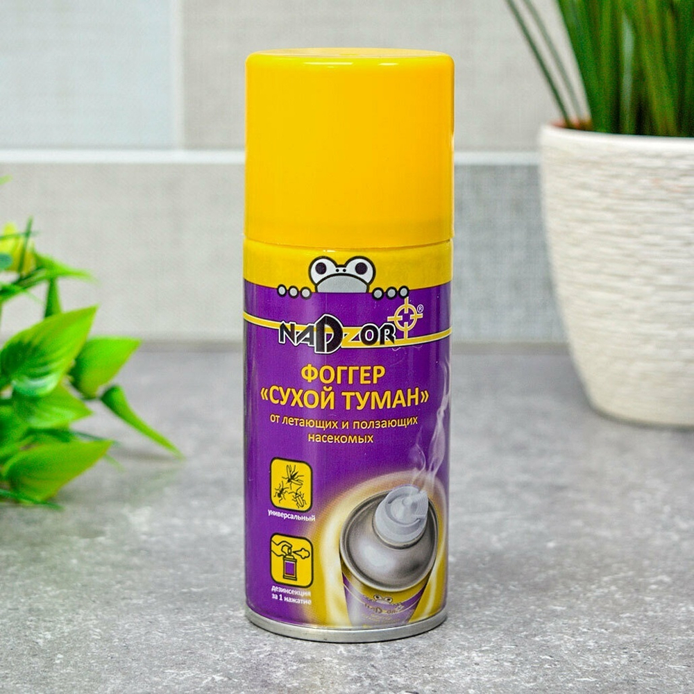 Фоггер "Сухой туман" для домов, чердаков, подвалов, теплиц от насекомых 150мл/100м3, Nadzor