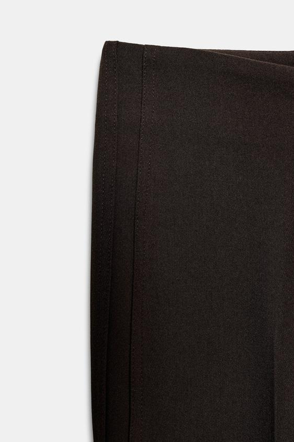 ZARA БРЮКИ FLARE С БОКОВЫМИ ШВАМИ, КОРИЧНЕВЫЙ