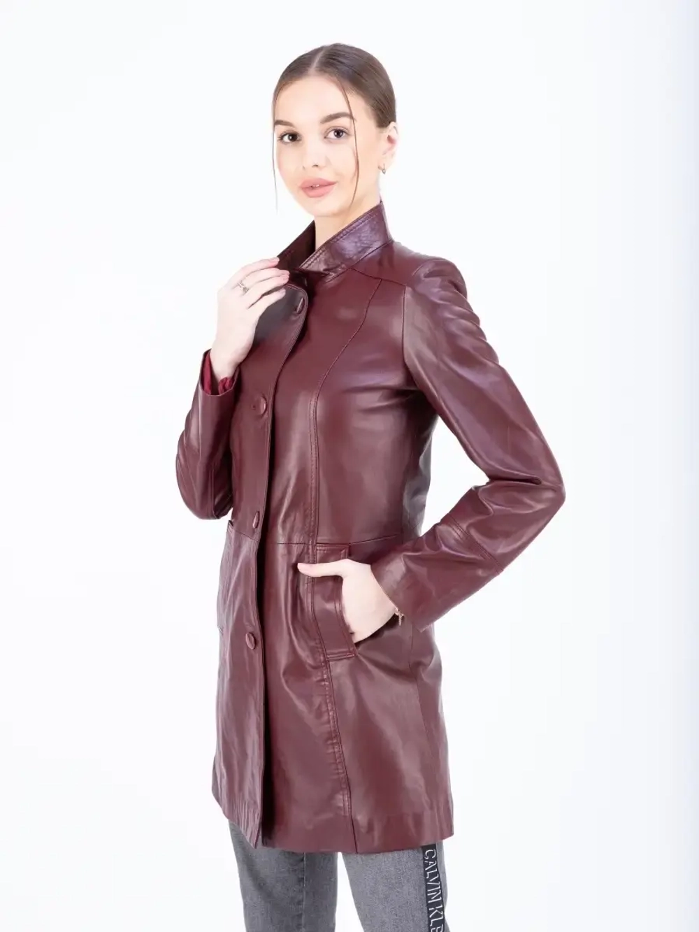 Плащ женский кожаный натуральный Турция