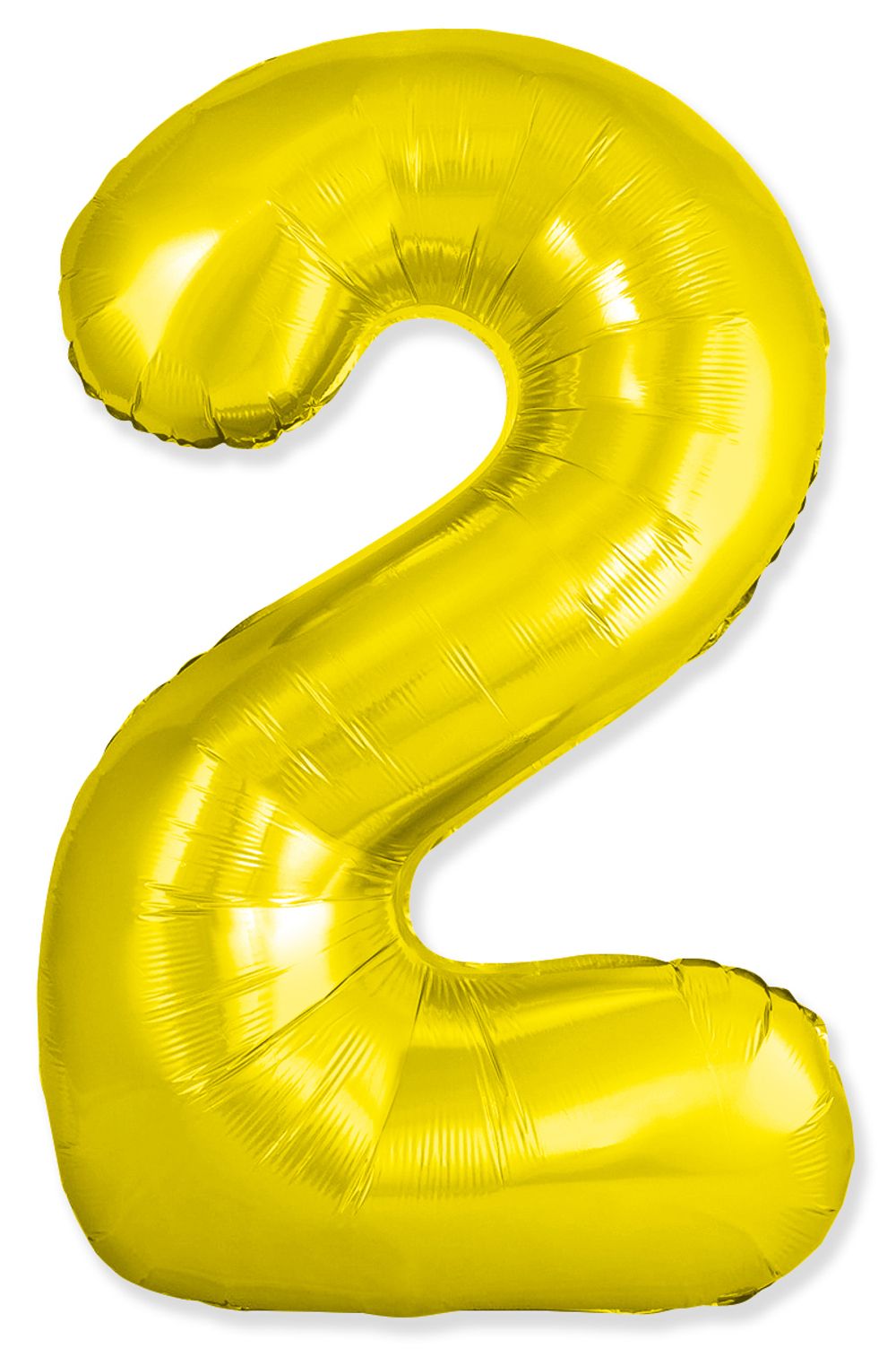 Шар (40''/102 см) Цифра, 2 Slim, Золото, 1 шт.