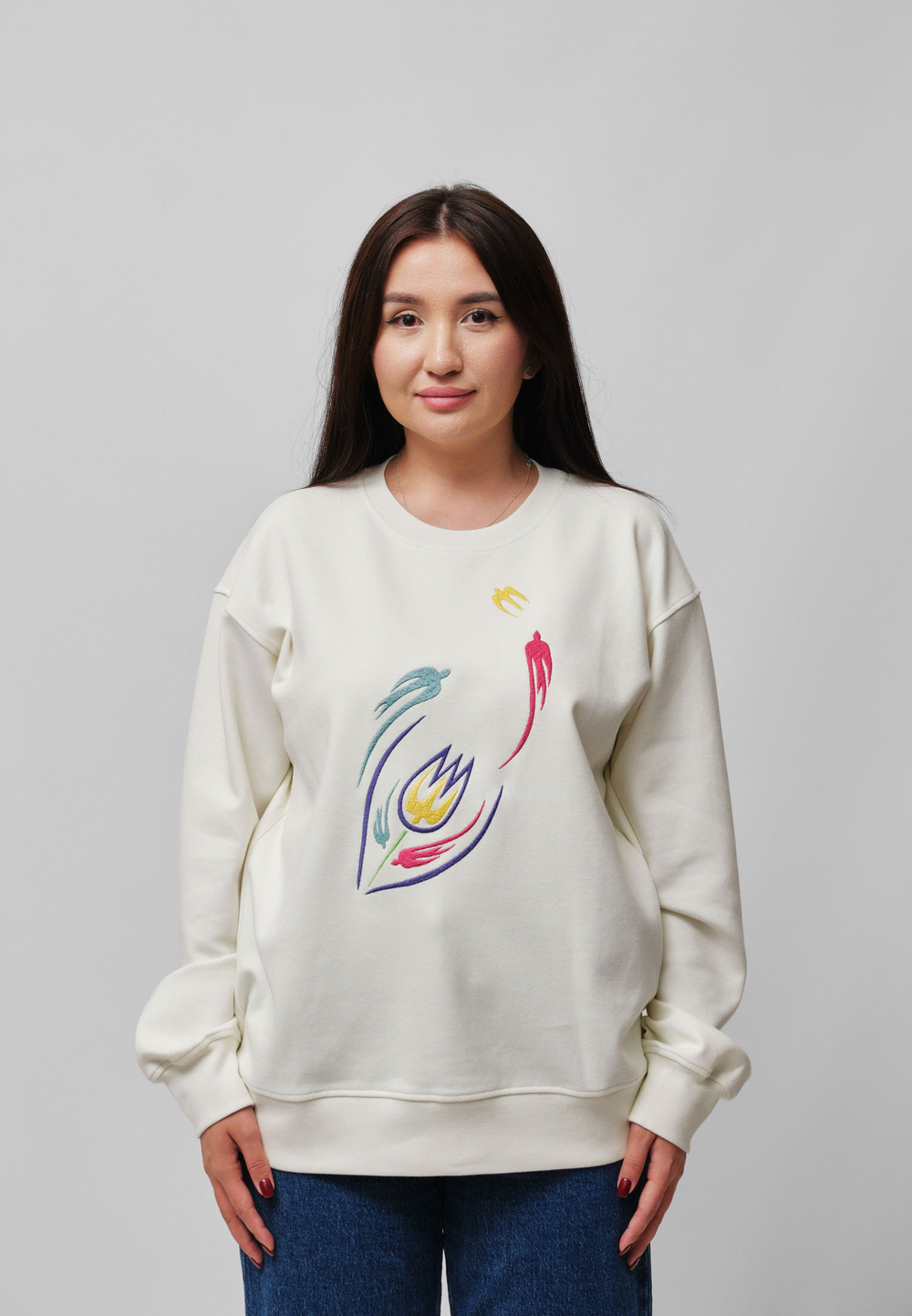 Свитшот QARLYGASH&QYZGALDAQ MILKY WHITE
