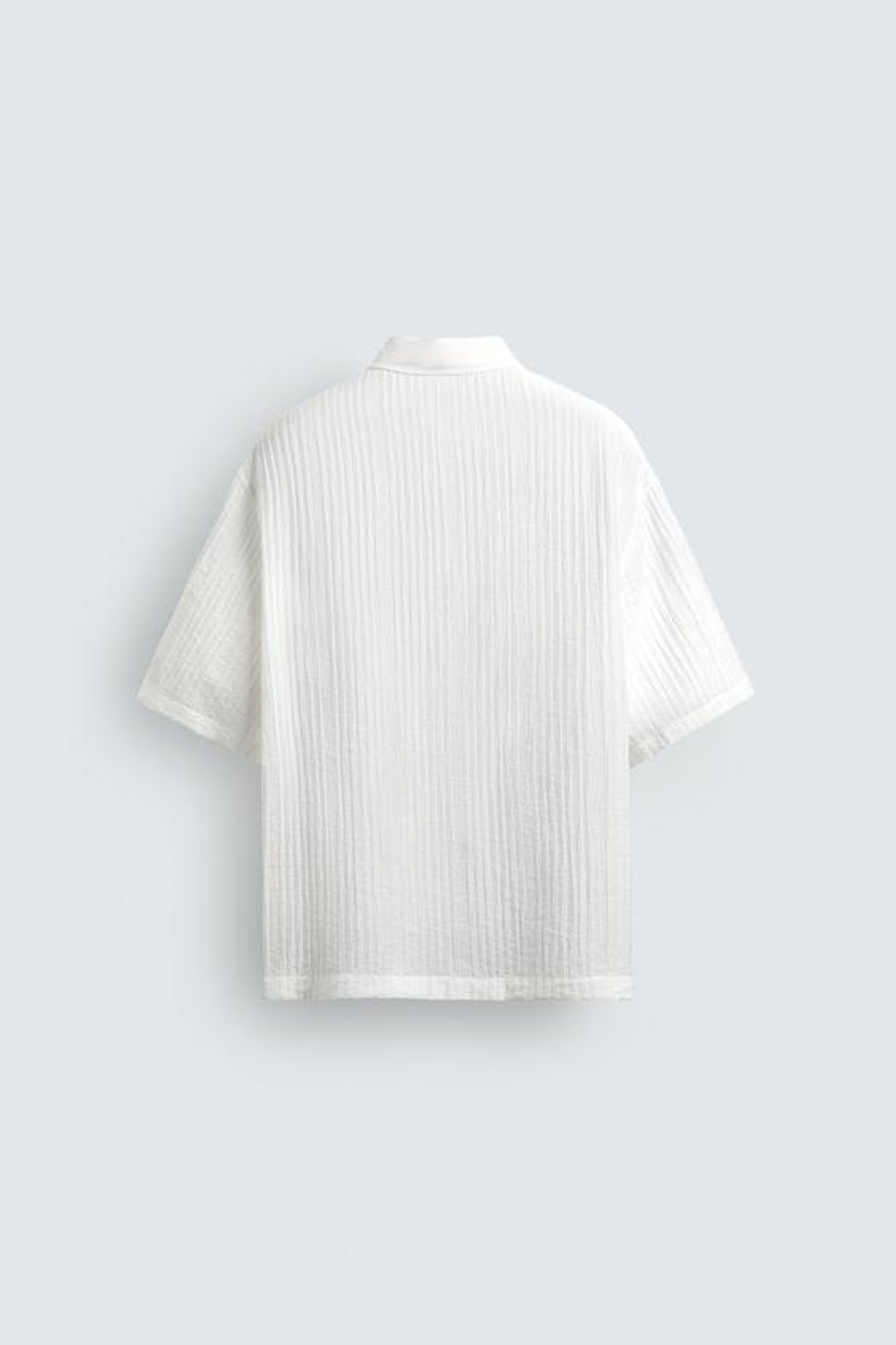 ZARA РУБАШКА ИЗ СТРУЯЩЕЙСЯ РЕЛЬЕФНОЙ ТКАНИ, ЖЕЛТОВАТО-БЕЛЫЙ