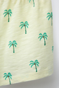 ZARA ШОРТЫ С ПРИНТОМ «ПАЛЬМЫ», СВЕТЛО-ЖЕЛТЫЙ