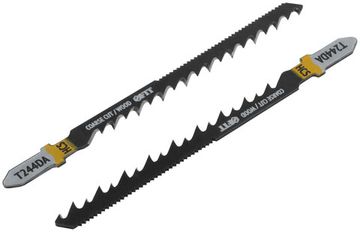 Полотна по дереву двусторонние, HCS, шлифованные под свободным углом зубья, 100/75 мм (T244DA), 2 шт.