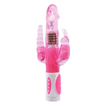 Ротационный вибратор с анальным и клиторальным стимулятором Pretty Bunny (Цвет: розовый)