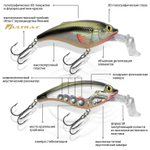 Воблер для рыбалки ТОЛСТЯК SR 66mm,