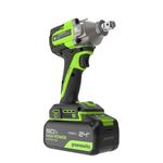 Гайковерт ударный акк. Greenworks IW5500, 24V, б/щет, 1/2'', 500Нм, 3 режима, 1х5Ач,ЗУ,кор (3805007CUG)