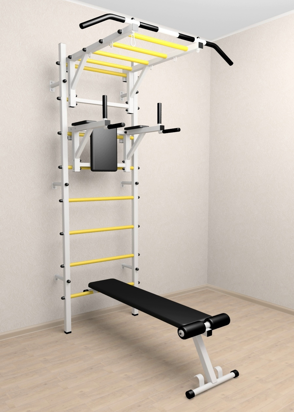 Шведская стенка Sv Sport 524 (Турник рукоход/Брусья/Скамья)