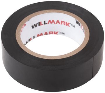 Изолента ПВХ самозатухающая WILLMARK  19 мм х 0,16 мм х 10 м ( черная )