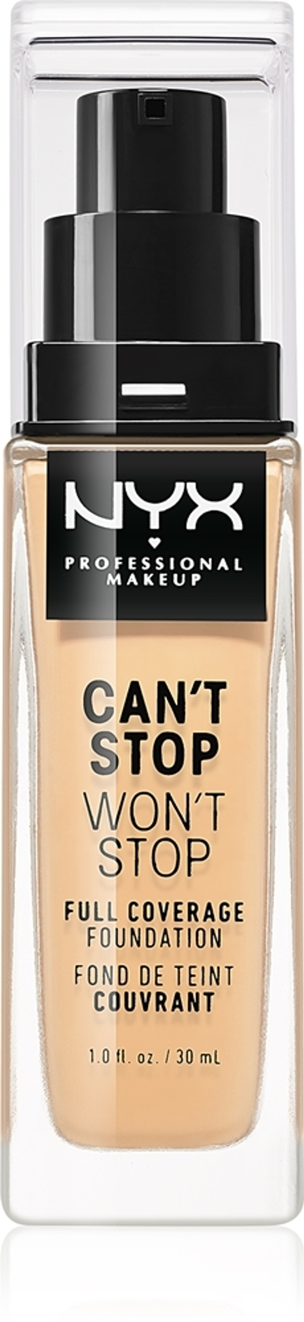 NYX Professional Makeup Can't Stop Won't Stop Full Coverage Foundation - тональный крем с высокой степенью покрытия, 30 ml