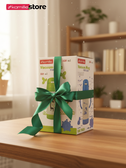 Термос для детей 350 мл. Kamille KM-2085 с трубочкой и ручками