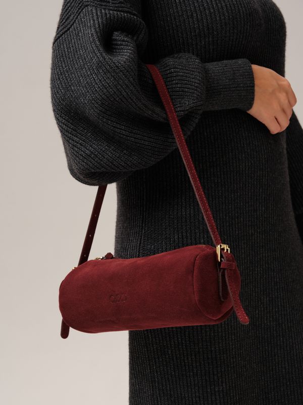 Замшевая сумка DBR 31343 красное вино