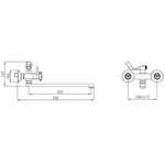 Смеситель для ванны, РМС, с кран-буксой, хром, SL117-140E