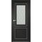 Купить Межкомнатная дверь экошпон винил Прадо черная молдинг золото остеклённая