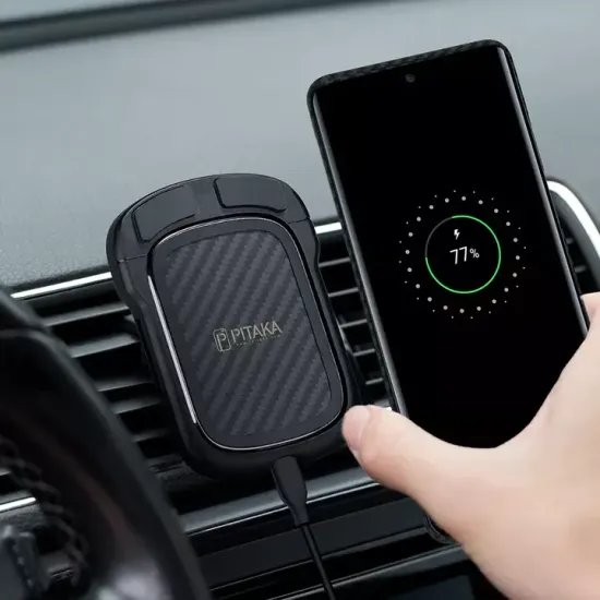 Pitaka MagEZ Mount Qi автомобильное зарядное устройство / магнитный держатель, крепление в решетку , кевлар (арамид)