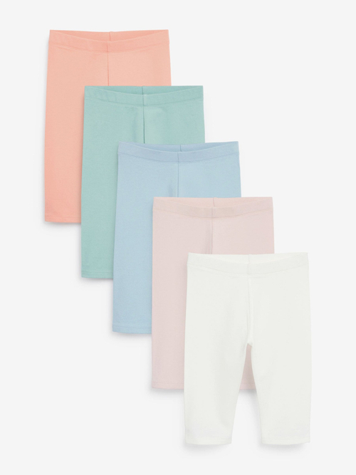 Легинсы укороченные для девочки Next 992-111, 5 шт., Розовый, Голубой, Белый