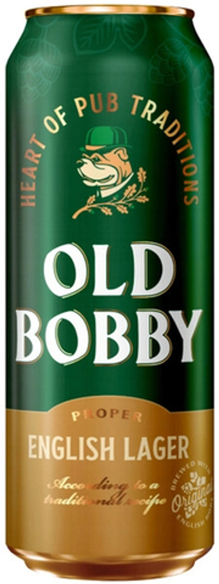 Пиво Олд Бобби Лагер / Old Bobby Lager 0.45 - банка