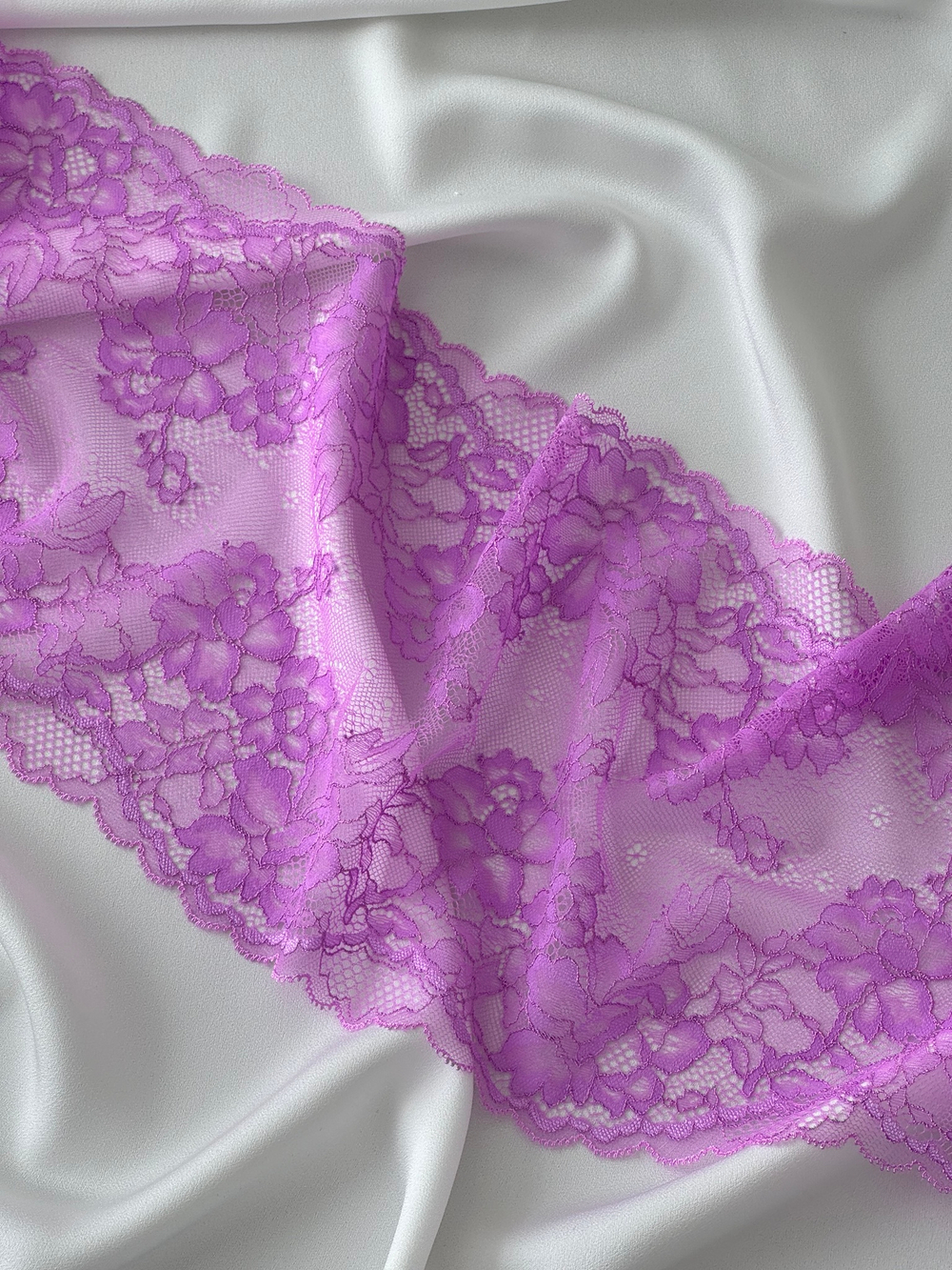 Кружево эластичное РОЗОВАЯ ЛАВАНДА 21 см