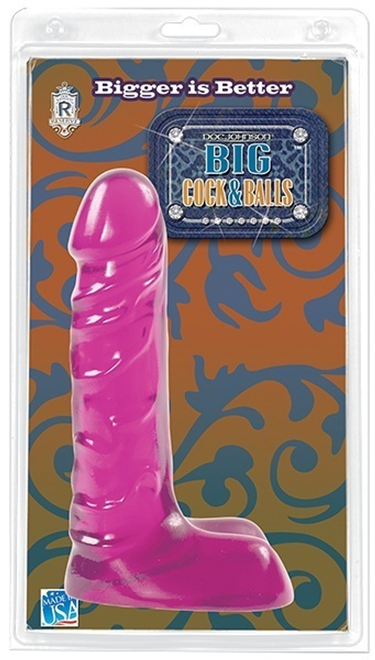 Фиолетовый фаллос BIG COCK BALLS