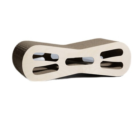 Когтеточка-лежанка картон Зверье мое Восьмерка (средняя с игрушкой) - 53х21х16 см