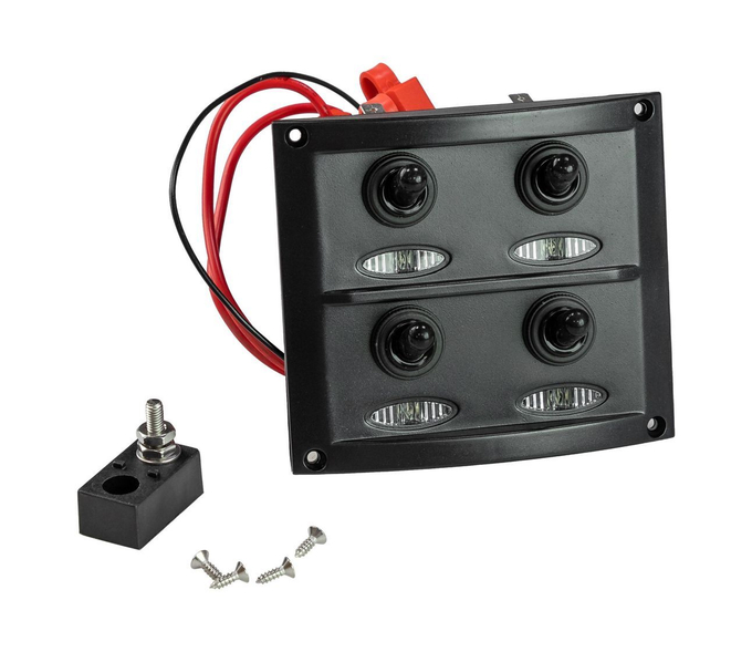 Панель бортового питания 4 переключателя, предохранители, индикация