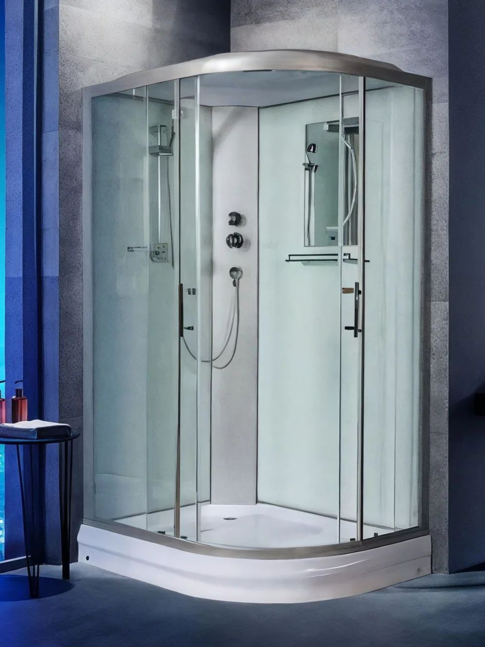 Душевая кабина WeltWasser  WW500 WERRA 1202 L 120х90 см,  прозрачное стекло, поддон низкий, крыша, левосторонняя