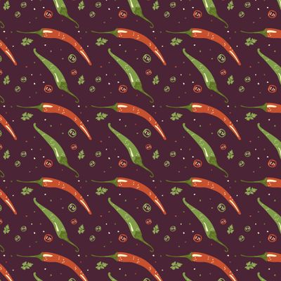 Летний узор из жгучего красного и зеленого перца