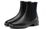 Stuart Weitzman/SW Cline Calfskin Short Chelsea Boots Women"s Black