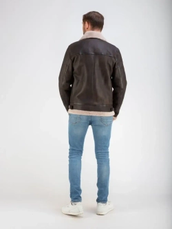 Дубленка мужская натуральная авиатор зимняя Турция