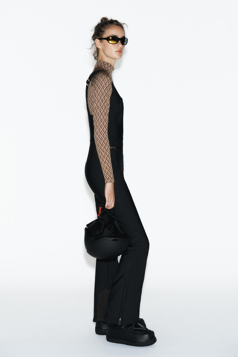 ZARA ВОДОНЕПРОНИЦАЕМЫЙ КОМБИНЕЗОН, ЧЕРНЫЙ