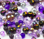 МБ-6 Хрустальные бусины, форма: МИКС, цвет: Фиолетовый, 25 гр.