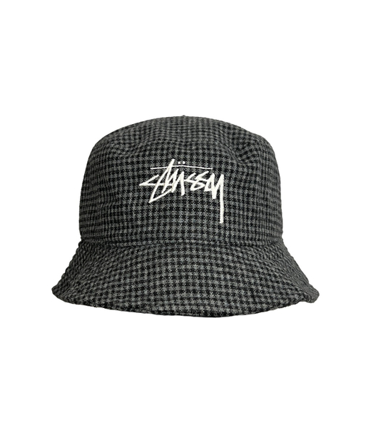 Панама Stussy Wool Check Big Stock Charocal