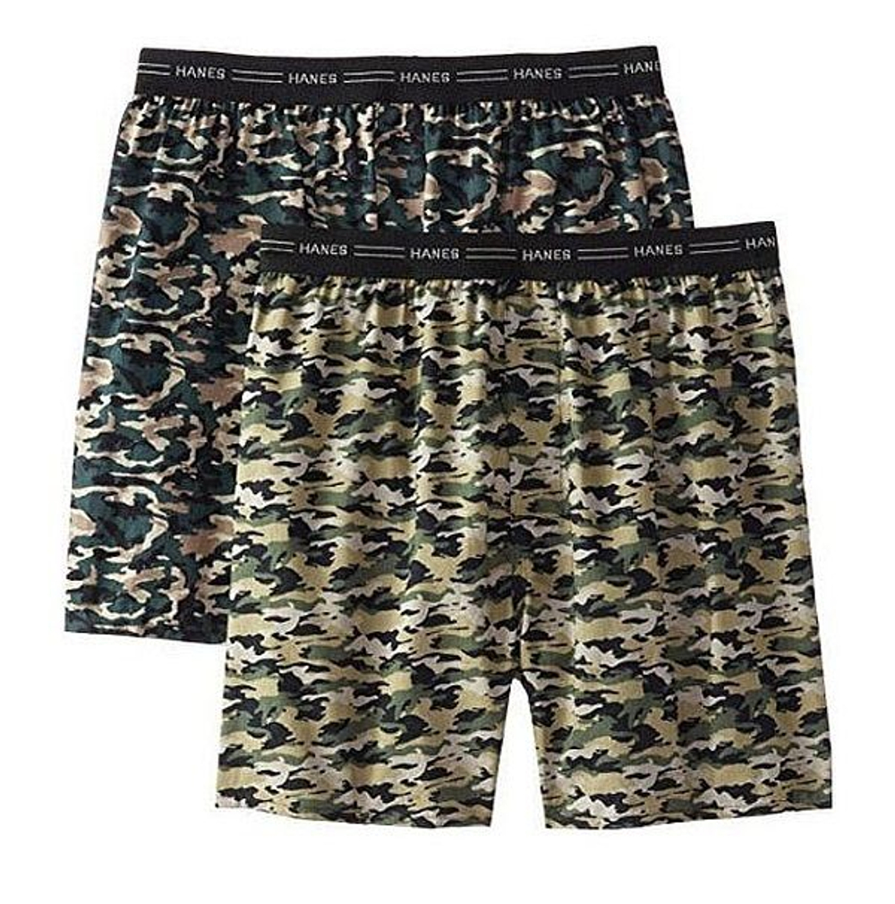 Набор из 2 мужских трусов-шорт камуфляжной расцветки (Размер: L) (Цвет: зеленый камуфляж)