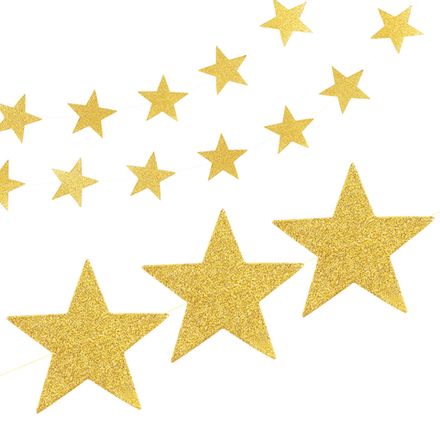 Звезды  "Золото глиттер" 200 см