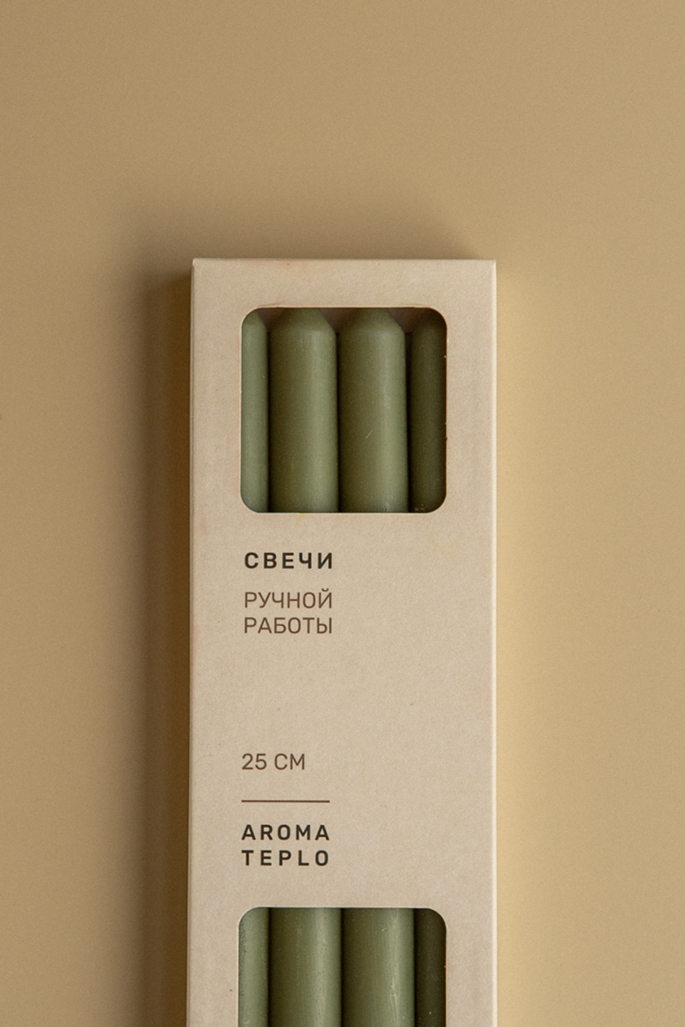 Свеча столовая КОЛОННА, набор 4 шт, 25 см / Aromateplo