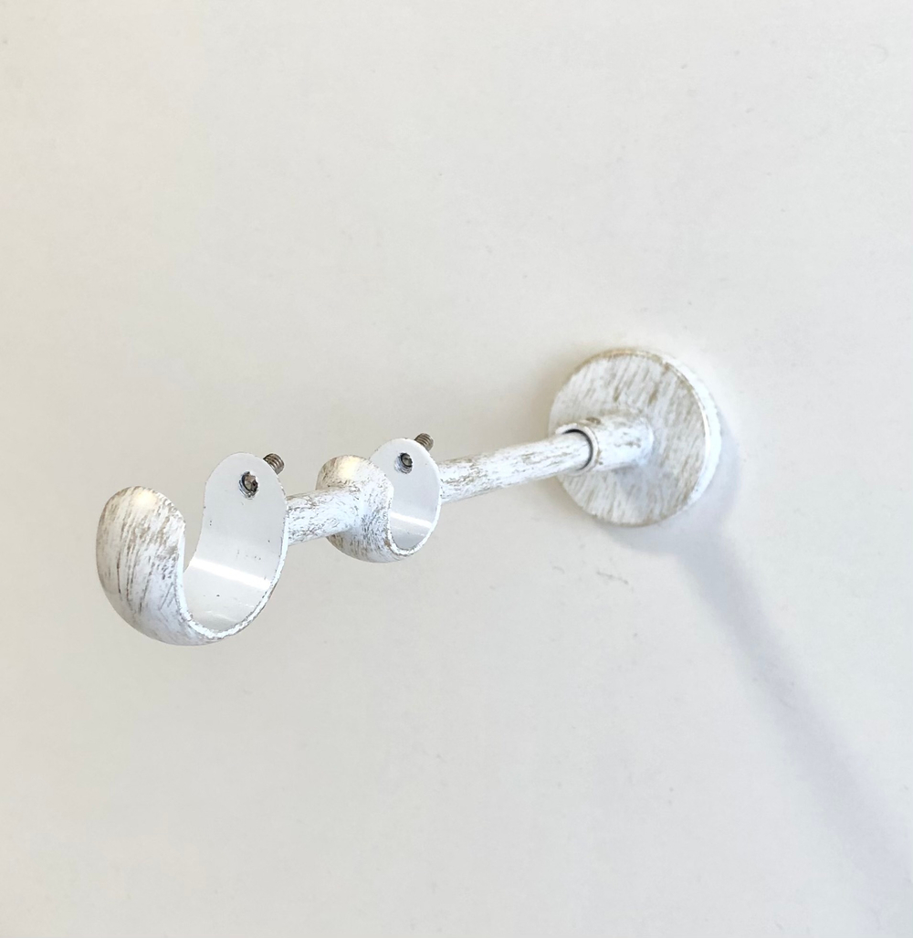 Карниз кованый для штор Ост Цилиндр II d 25/16 двухрядный, цвет белое золото