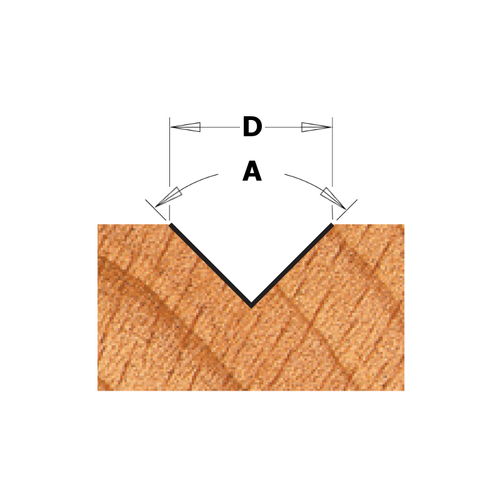 Фреза концевая CMT-contractor пазовая c углом 90гр. S=8 D=16x12,7 K915-160