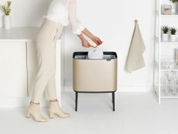 Brabantia Контейнер для мусора Bo Touch 3x11l для переработки металлического золота