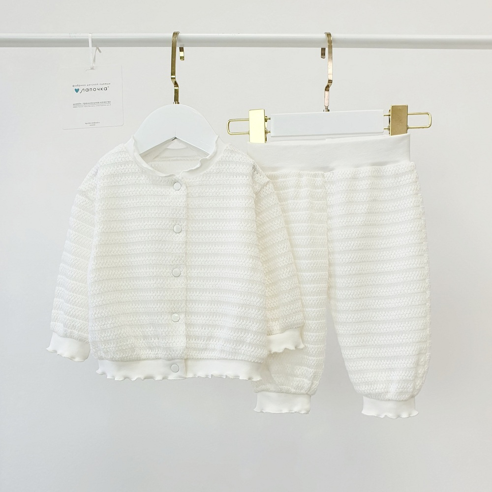 Комплект из джемпера и брюк, Молочный