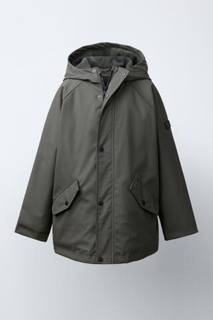ZARA ПАРКА ИЗ ВОДООТТАЛКИВАЮЩЕЙ ТКАНИ, СЕРЫЙ