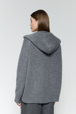 Худи на молнии из объемной шерсти