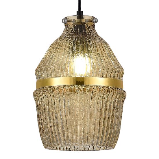SL1661.403.01 Светильник подвесной ST-Luce Черный/Янтарный E27 1*40W COCOON
