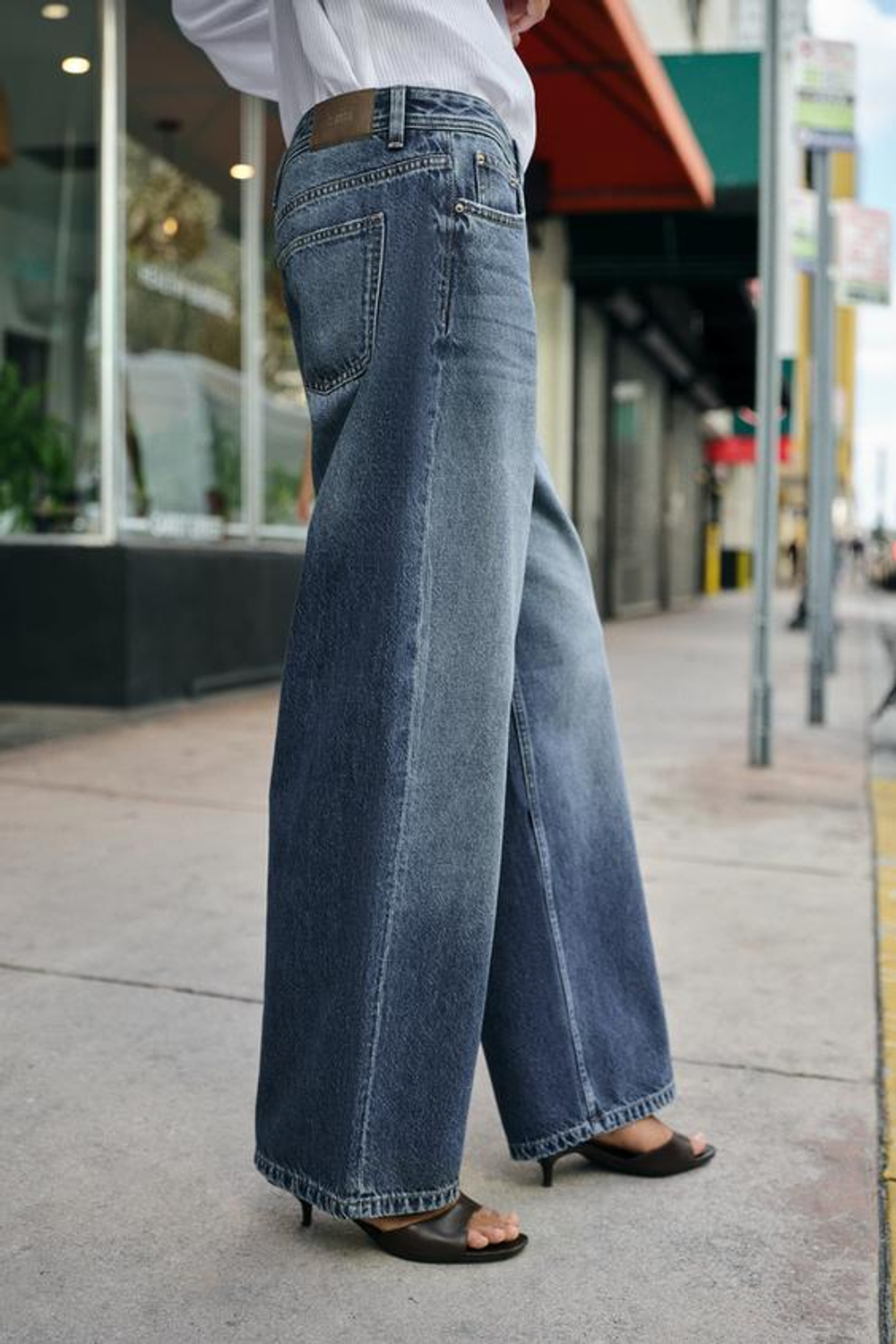 ZARA ДЖИНСЫ Z1975 ПРЯМОГО КРОЯ С НИЗКОЙ ПОСАДКОЙ, СИНИЙ