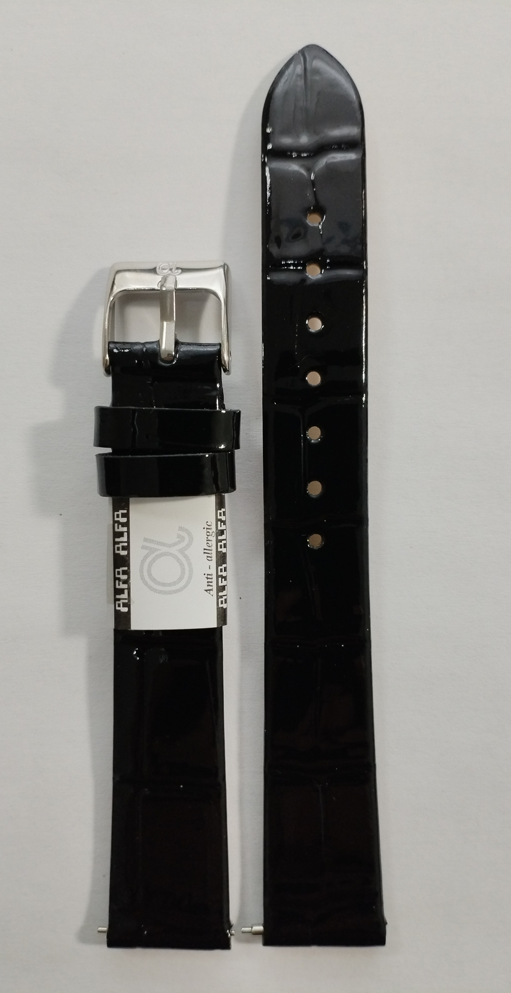 16 мм. Ремень кожаный. Лаковый крокодил.